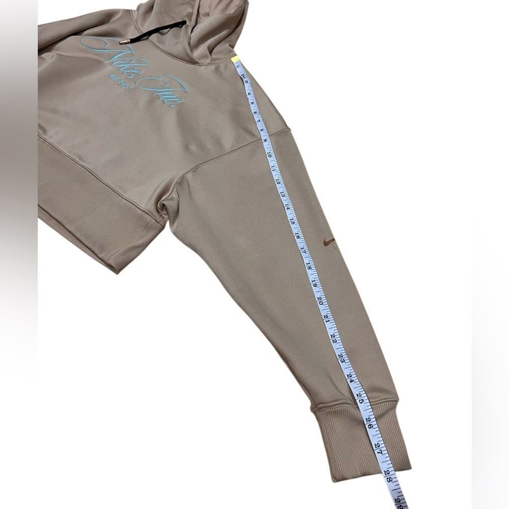 Nike cropped fleece hoodie Oversized beige Size Small - Picture 15 of 16